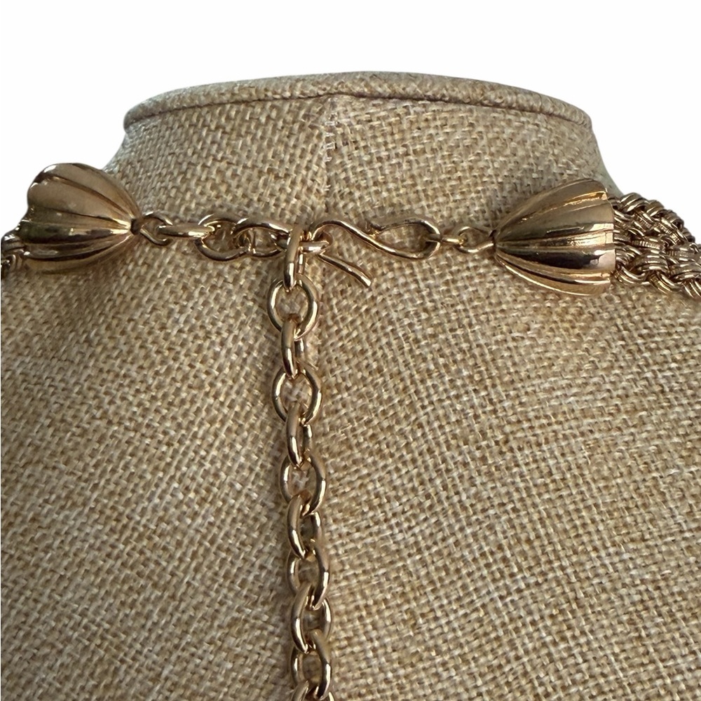 Givenchy Paris New York Vintage Multi Strand Gold-Plated and Rhinestone Necklace - Picture 17 of 17